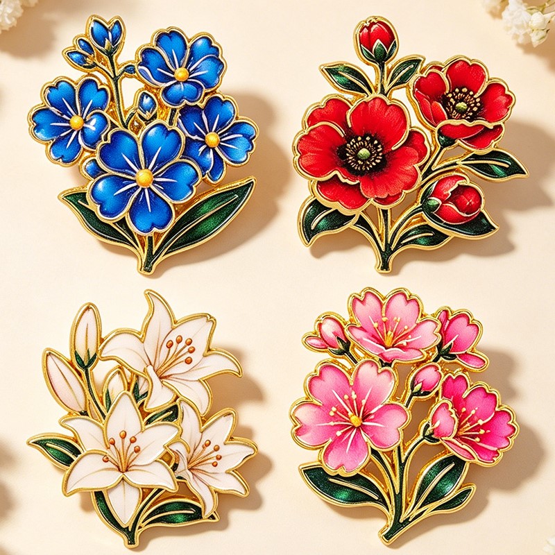 Bonito Broche de Esmalte Flora - Vintage Tech Accessories reseña y precio