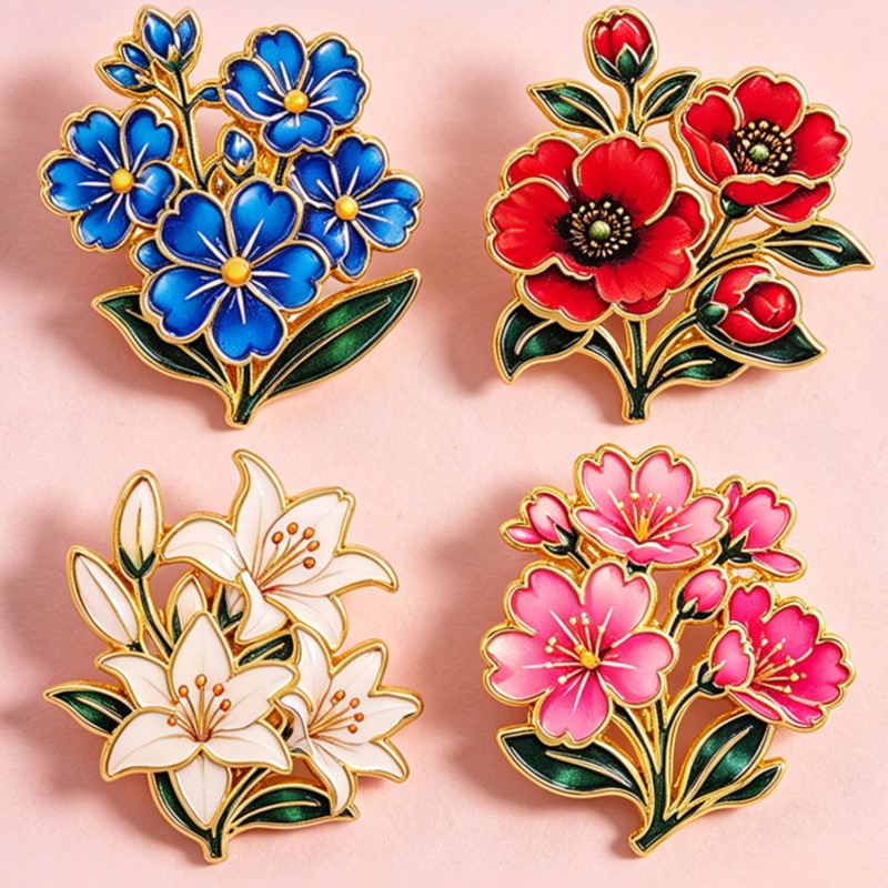 Bonito Broche de Esmalte Flora - Vintage Tech Accessories reseña y precio