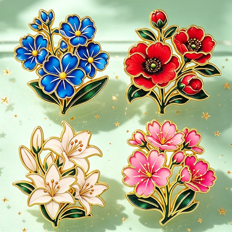 Bonito Broche de Esmalte Flora - Vintage Tech Accessories reseña y precio